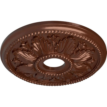 18 1/8"OD x 3 1/2"ID x 2 3/4"P Edinburgh Ceiling Medallion (Fits Canopies up to 5 1/8"), Hand-Painted Copper Penny
