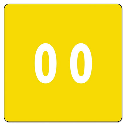 Smead DCC Color-Coded Numeric Label, 0, Label Roll, Yellow, 250 Labels per Roll (67420)