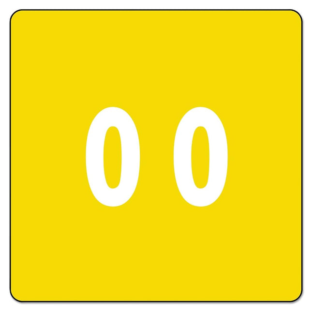 Smead DCC Color-Coded Numeric Label, 0, Label Roll, Yellow, 250 Labels per Roll (67420)