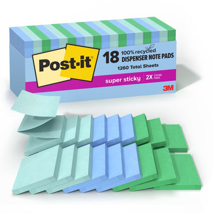 Post-it Super Sticky 100% Recycled Pop-up Notes, O