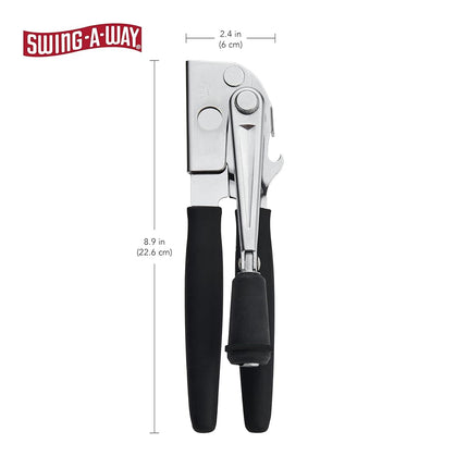 Swing-A-Way 6080 Easy Crank Can Opener, Stainless Steel, Black, 10.5 Inches