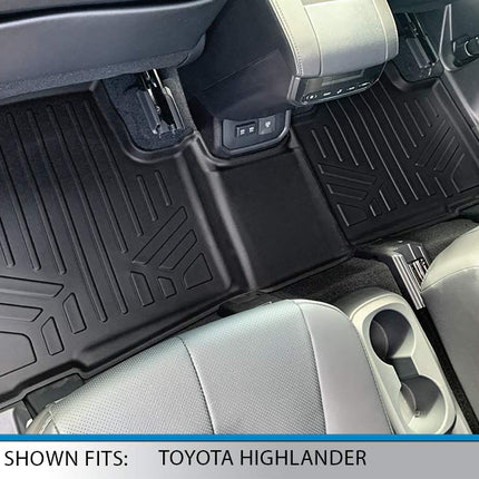 SMARTLINER Floor Mats 3 Rows & Cargo Liner Behind 3rd Row Set Black for 2020-2021 Highlander 2nd Row Bench or Bucket Seats (No Hybrid Models)