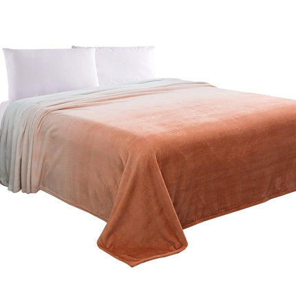 Elegant Comfort Luxury Velvety Feel Blanket, All-Season Lightweight Blanket, Ultra Plush, Soft, Cozy-Fuzzy Flannel Fleece for Couch, Sofa, Bed, Travel, Ombre Design, Twin/Twin XL, Dusty Rose