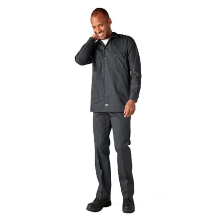 Dickies Men's Long Sleeve Work Shirt, Charcoal, 3X-Large Big Tall