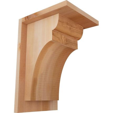 Ekena Millwork COR08X08X12YOR01SWR Yorktown Smooth Corbel with Backplate, 7 1/2" Width x 8" Depth x 12" Height, Western Red Cedar