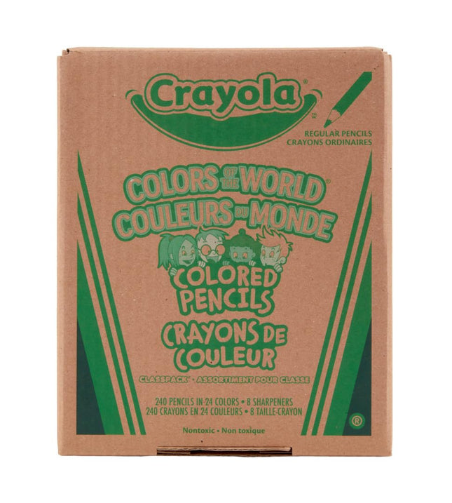 Crayola Colores del Mundo Lápices de Colores Tono de Piel Paquete para Clases (240 unidades), Lápices de Colores a Granel para Aulas, Materiales para Maestros, Regalos