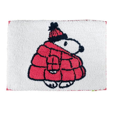 Coleccionables Peanuts Snoopy Puffer Coat Alfombra de Baño Antideslizante de Felpa de Punto de Poliéster para Festividades y Navidad, 17x24, (Producto con Licencia Oficial) de Franco