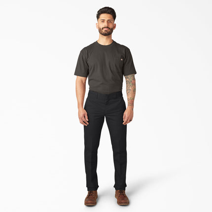 Dickies Mens Slim Fit Tapered Leg Multi-use Pocket Work Pants, Black, 38W x 30L