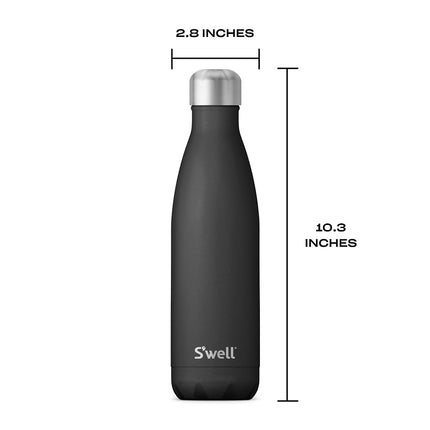 S'well Insulated Water Bottle Thermal Drinking Bottle, 500 ml, Onyx Edition 2, 10017-B17-00401