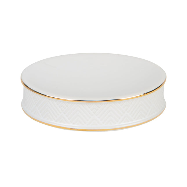 Elle D�cor Embossed Ceramic Soap Dish