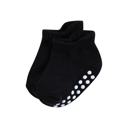 Chaussettes courtes antidérapantes Hudson Baby pour bébés, noires, 4-6 ans (tout-petit)