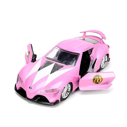Mighty Morphin Power Rangers 1:32 Toyota FT-1 Concept Die-cast Car with 1.65" Pink Ranger Figure, Toys for Kids and Adults