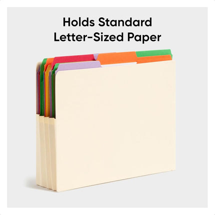 Smead Manila End Tab - Carpeta expandible tamaño carta con fuelle de manila, expansión de 3 1/2 pulgadas, 25 unidades (75124)
