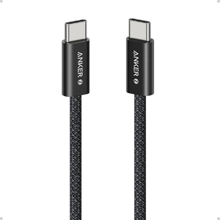 Anker Zolo USB C to USB C Cable, Braided and Dirt-Free Type-C Fast Charging Cable, Slim Connector, for iPhone 16 Series, MacBook (240W) (Black, 3FT)