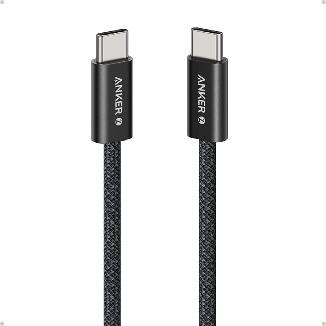 Anker Zolo USB C to USB C Cable, Braided and Dirt-Free Type-C Fast Charging Cable, Slim Connector, for iPhone 16 Series, MacBook (240W) (Blue, 6FT)