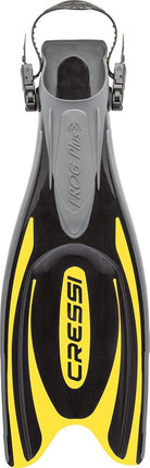 Cressi Frog Plus Open Heel Scuba Dive Fins (Made in Italy), Black/Yellow, XS/S (UK 5/7 - EU 35/38)