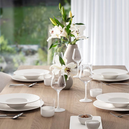 Villeroy & Boch Manufacture Rock Blanc Pasta Plate, 29 cm, Premium Porcelain, White