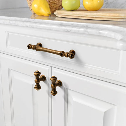 Asidrama 10 Pack 3 Inch(76mm) Antique Brass Kitchen Cabinet Handles, Cabinet Pulls Kitchen Cabinet Hardware for Cupboard Drawer Pulls