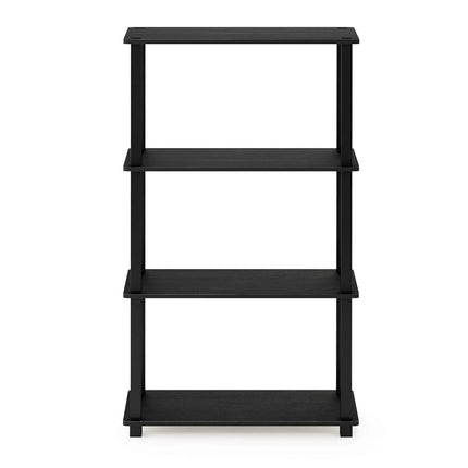 Furinno TURN-S-TUBE 4-Tier Tool-Free Corner Open Shelf, Americano