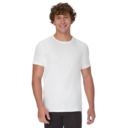 Hanes Men's Undershirt, Underarm Sweat Blocking Tee, White Crewneck T-Shirt, 3-Pack, White, XL