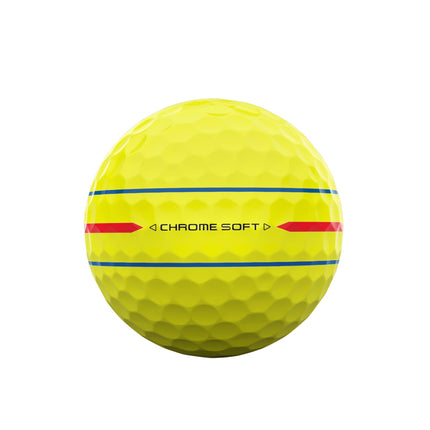 Pelota de golf Callaway Golf Chrome Soft Premium Tour 2024 amarilla 360 Triple Track
