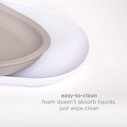 Ubbi Baby Changing Pad, Easy to Clean with Detachable Base, Lightweight, Waterproof Foam, includes Safety Strap and Non-Skid Feet, Taupe