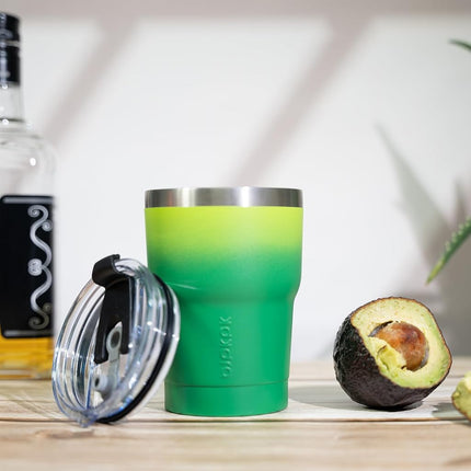 BJPKPK Gobelet de 283,5 ml avec anse et paille en acier inoxydable, tasses isothermes pour eau ou café glacé, Oasis