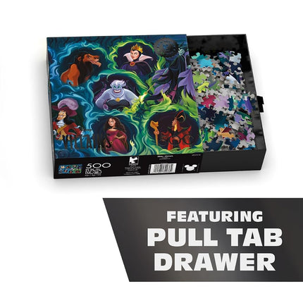Ceaco – Disney Villains - 500 Piece Noir Select Jigsaw Puzzle Colorful Puzzles for Adults – Precision-Cut Pieces, Beautiful Artwork, and Hours of Fun