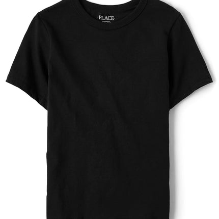 The Children's Place Camiseta básica de manga corta para niño, negro individual, grande