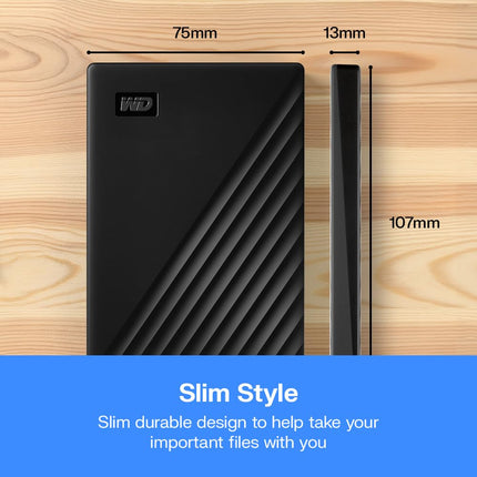 WD 2TB My Passport portable external storage, external hard drive, USB 3.0, portable HDD with software for device management, backup and password protection, works with PC, Xbox &Playstation, Black