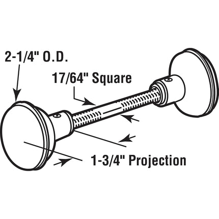 Prime-Line Products E 2280 Prime-Line Door Knob Set, 1-3/4 in Projection, 2-1/4 in Dia, Brass Plated Finish/Steel, 2-1/4"