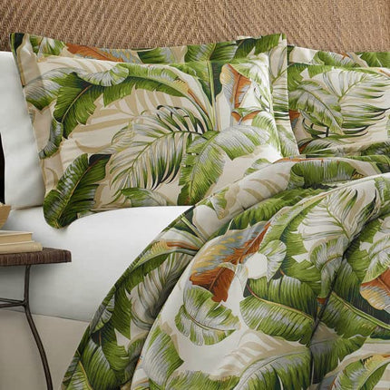 Tommy Bahama - King Duvet Cover Set, Cotton Sateen Bedding with Matching Shams & Button Closure, All Season Home Decor (Palmiers Green, King)