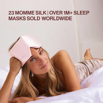 Dore & Rose Deep Sleep Mask for Women and Men - 23 Momme Mulberry Silk Eye Mask for Sleeping and Travel, 100% Blackout, Adjustable Strap, Cooling Soft Black Silk Eyemask Award-Winning Luxury
