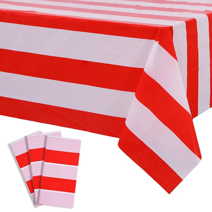 Kesfey Red Striped Tablecloth Carnival Vertical St