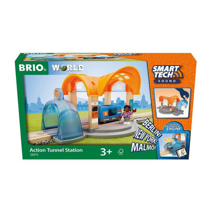 BRIO World Smart Tech Sound Action Tunnel Train Station for Kids Age 3 Years Up - Gifts for Children