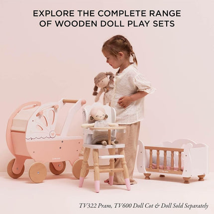 Le Toy Van Honeybake Collection Doll High Chair Premium Wooden Toys for Kids Ages 3 Years & Up