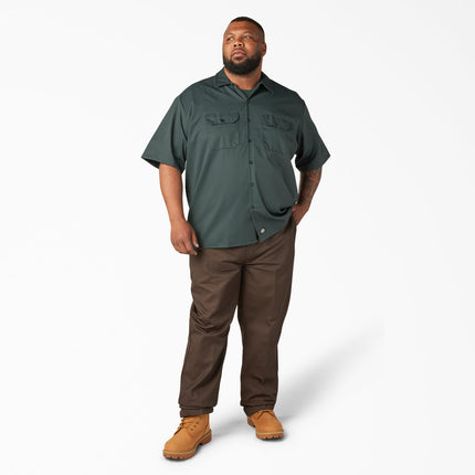 Dickies Men's Short Sleeve Work Shirt, Hunter Green, XX-Large