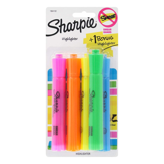 Sharpie Tank Highlighters, Chisel Tip, Assorted Co
