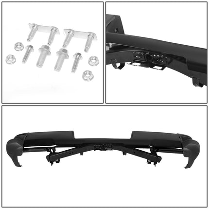Parachoques trasero DNA MOTORING compatible con Silverado/Sierra 2500HD 3500HD 15-19, con ruedas traseras dobles y barra de remolque, negro, STEPBUM-10065