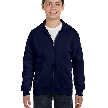 Hanes Boys' Eco Smart Zip Hoodie, Navy, Large