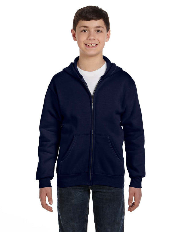 Hanes Boys' Eco Smart Zip Hoodie, Navy, Medium