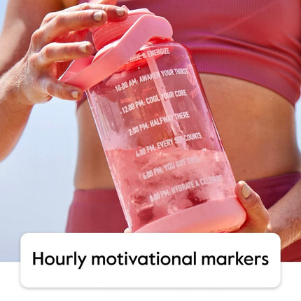 Bouteille d'eau de motivation Takeya de 1,9 L avec couvercle à paille et marqueur de temps, demi-gallon, plastique Tritan sans BPA de qualité supérieure, vert pistache