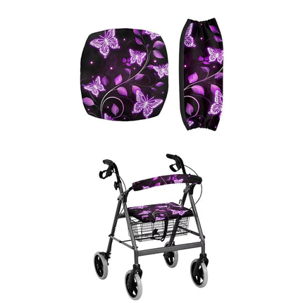 LedBack Purple Butterfly Rollator Walker Seat Cove