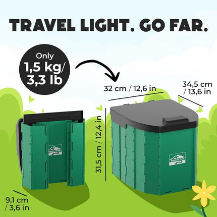 Keystone Peak Portable Camping Toilet – Foldable Travel Potty for Adults | Compact & Sturdy Porta Potty for Camping, Hiking, Car Trips & Emergencies – Comfort Anywhere