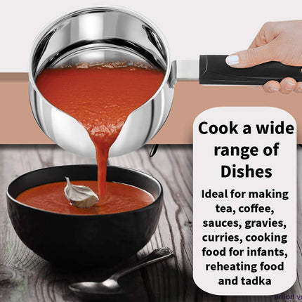 Hawkins Futura Steel Tea Pan with Glass Lid, 1.0 Litre Capactiy