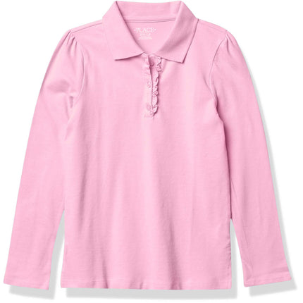 The Children's Place Girls' Long Sleeve Ruffle Piq