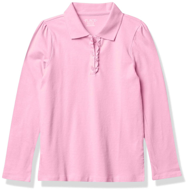 The Children's Place Girls' Long Sleeve Ruffle Piq