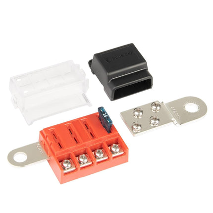 Kit de 4 circuitos para bloque de fusibles de cuchilla ST Blue Sea Systems 5024 con montaje en terminal de batería