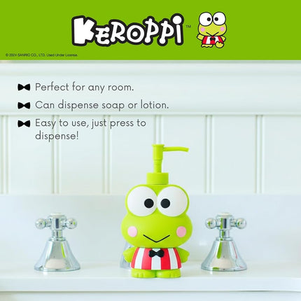 Franco Collectibles Sanrio Keroppi Soap Dispenser/Lotion/Hand Sanitizer, Resin, 370 ml, Officially Licensed Product
