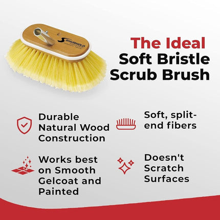 Shurhold 960 6" Deck Brush with Soft Yellow Polystyrene Bristles